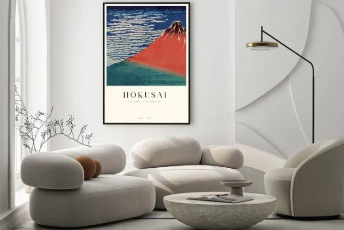Plakat: Reprodukcja hokusai dobry wiatr czysty poranek