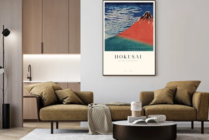Plakat: Reprodukcja hokusai dobry wiatr czysty poranek