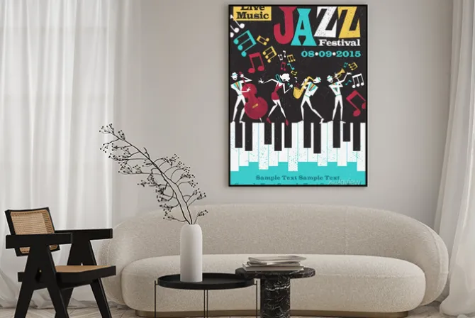 Plakat: Retro abstrakt jazz festival poster