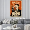 Plakat: Retro beer poster. vintage sign advertising cold ale. pub concept