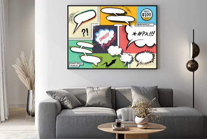 Plakat: Retro comic speech bubbles