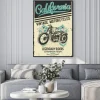 Plakat: Retro grafika z motocyklem i napisem california