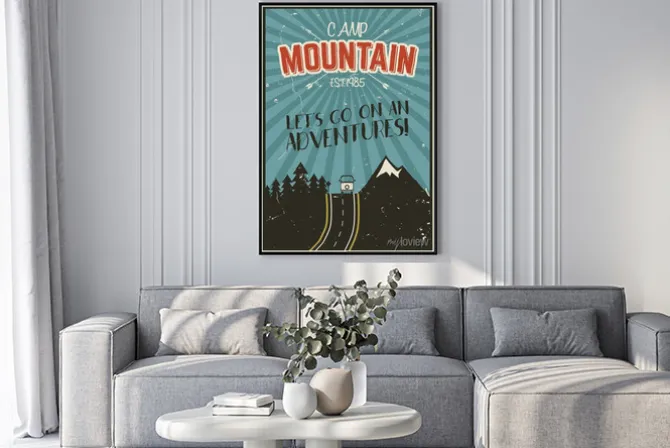 Plakat: Retro letni i zimowy wypoczynek plakatu. podróże i wakacje broszury.