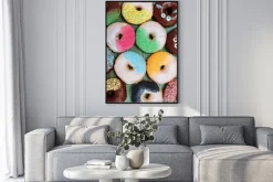 Plakat: Różne pieczone pączki, słodkie jedzenie