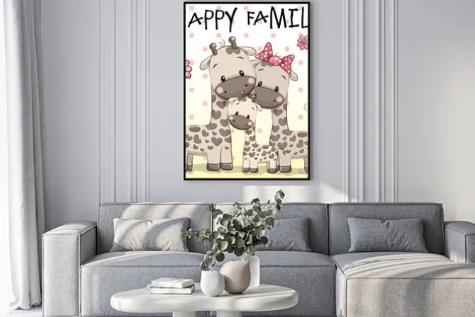 Plakat: Rodzina trzy żyrafy