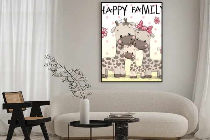 Plakat: Rodzina trzy żyrafy