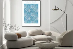 Plakat: Roślinna dekoracja z kwiatami w stylu william morris