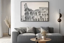 Plakat: Roman pejzaż koloseum malowane tuszem