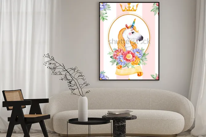 Plakat: Romantic seamless fairy tale texture with bouquets, flowers,ribbon,crown