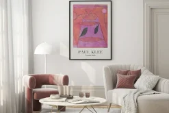 Plakat: Różowa abstrakcja reprodukcja paul klee