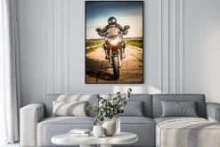 Plakat: Rowerzysta wyścigi na drodze