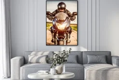 Plakat: Rowerzysta wyścigi na drodze