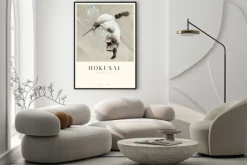 Plakat: Rybak niosący sieć w śniegu reprodukcja hokusai