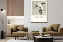 Plakat: Rybak niosący sieć w śniegu reprodukcja hokusai