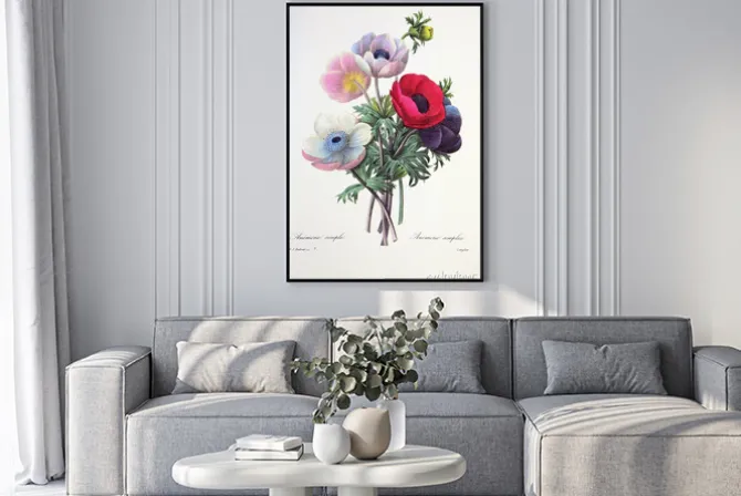 Plakat: Rycina botaniczna z bukietem