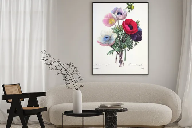 Plakat: Rycina botaniczna z bukietem