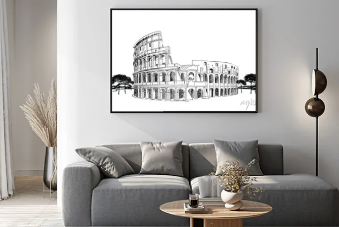 Plakat: Rysunek rzymskiego koloseum