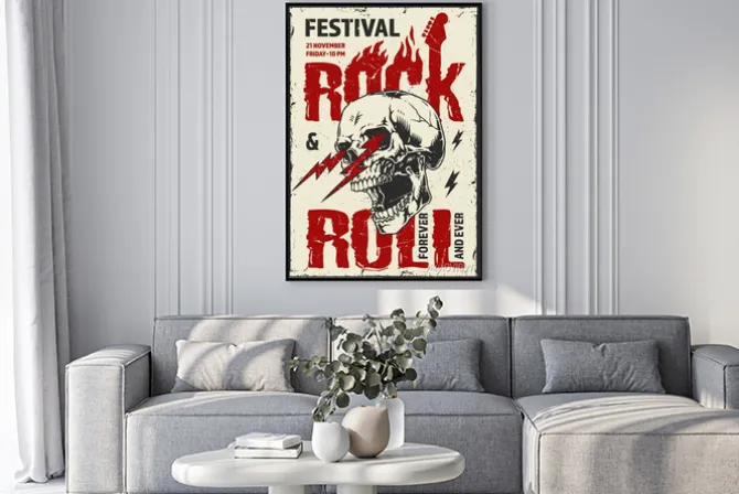 Plakat: Rysunek z czaszką