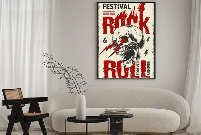 Plakat: Rysunek z czaszką