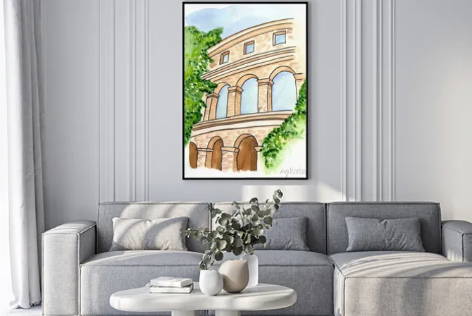 Plakat: Rysunek z koloseum