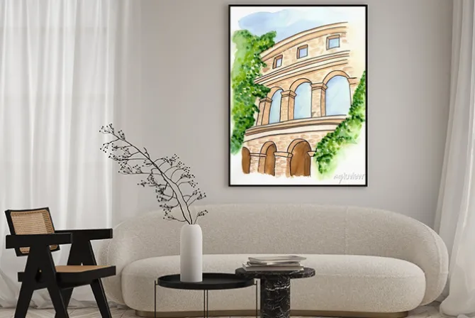 Plakat: Rysunek z koloseum