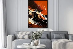 Plakat: Rysunkowy samochód f1 podczas jazdy