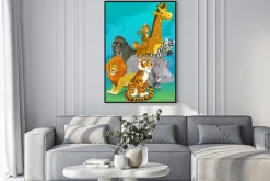 Plakat: Safari cartoon - ilustracja dla dzieci