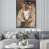 Plakat: Saksofonista jazzowy w stylu malarskim