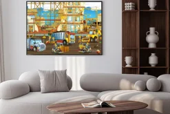 Plakat: Samochody i maszyny budowlane