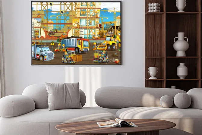 Plakat: Samochody i maszyny budowlane