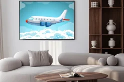 Plakat: Samolot latający na niebie