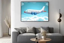 Plakat: Samolot latający na niebie