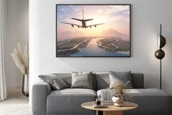 Plakat: Samolot nad wyspą
