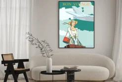 Plakat: Samolot pasażerski dziewczyny bon voyage