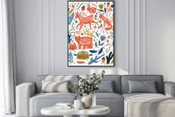 Plakat: Scandinavian forest vector illustration set simple doodles with