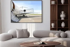 Plakat: Schody z jet silnika na nowoczesnym prywatnego samolotu odrzutowego