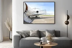 Plakat: Schody z jet silnika na nowoczesnym prywatnego samolotu odrzutowego