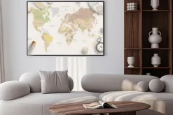 Plakat: Sea, travel things on world map conposition. copy space in the