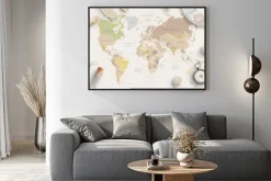 Plakat: Sea, travel things on world map conposition. copy space in the