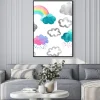 Plakat: Seamless pattern with cute watercolor clouds