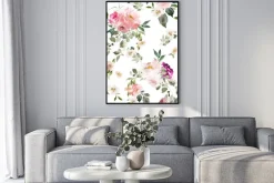 Plakat: Seamless summer pattern with watercolor flowers handmade.