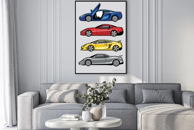 Plakat: Seria samochody zestaw 2