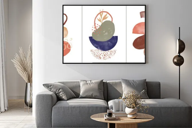 Plakat: Set of digital art illustrations, contemporary minimalist abstract