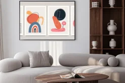 Plakat: Set of minimalistic geometric art posters with elements of geometric