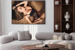 Plakat: Sexy dziewczyna w czarnej bielizny