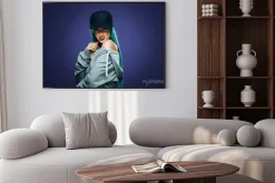 Plakat: Sexy kobieta w hip-hop, bluzy i czapki