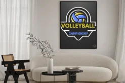 Plakat: Siatkówka logo, etykieta, godło.