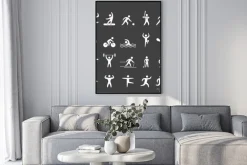 Plakat: Silhouette dane sportowców popularnych sportów