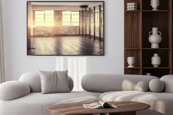 Plakat: Siłownia z ceglanymi ścianami