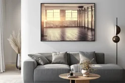 Plakat: Siłownia z ceglanymi ścianami